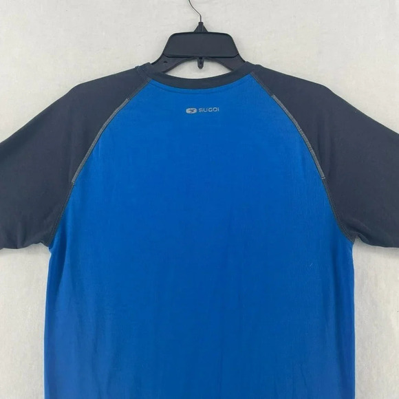 Sugoi Activewear Shirt Men's Sz S Blue Colorblock Crew V Detailed Neck Raglan - Picture 8 of 11